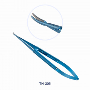 Иглодержатель м/х титан, с замком, изогнутый 0,8 мм/180 мм