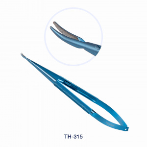 Иглодержатель м/х титан, с замком, изогнутый 1,0 мм/180 мм